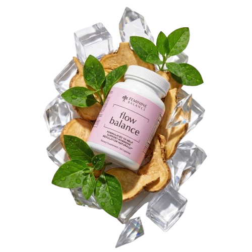 Flow Balance bottle with herbal ingredients - PMS and period support supplement