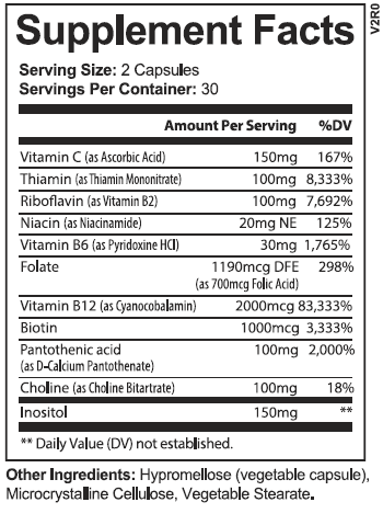 B Complex Supplement Facts